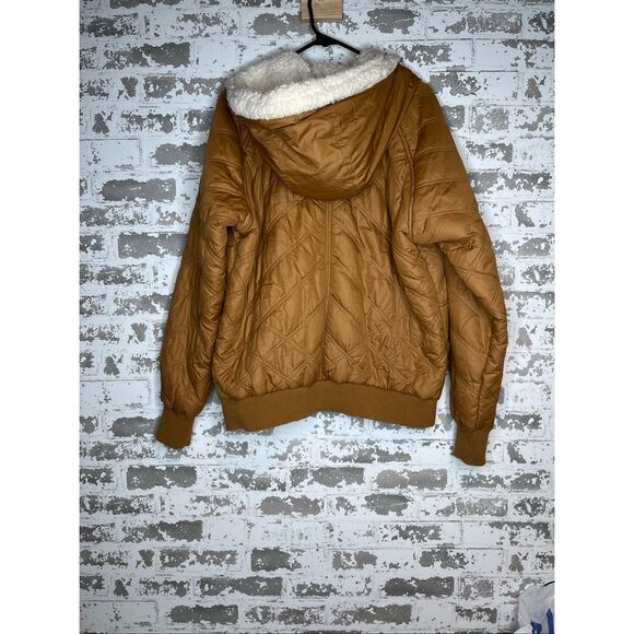 Prana | women quilted pullover quarter zip with hood sherpa lined - Picture 10 of 13